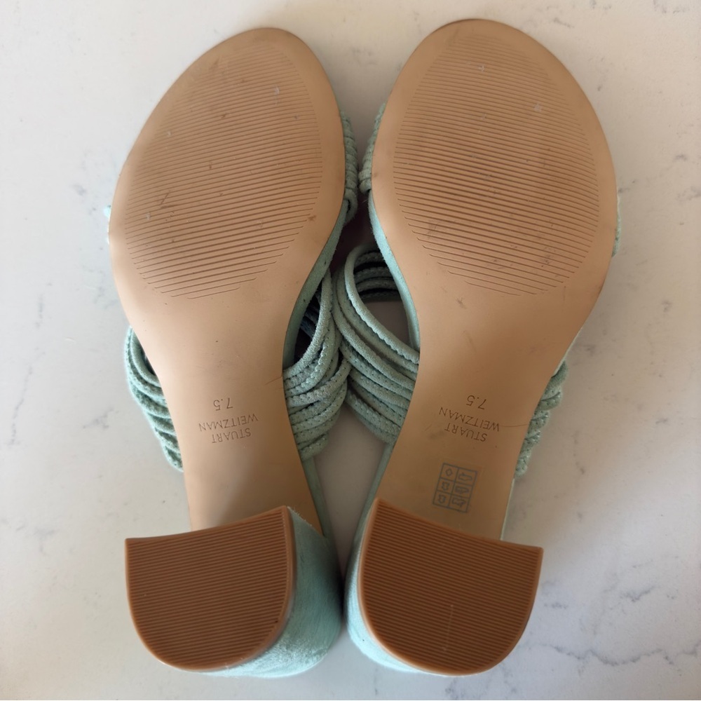 Stuart Weitzman Twist Block Twisted Suede Mules I… - image 5